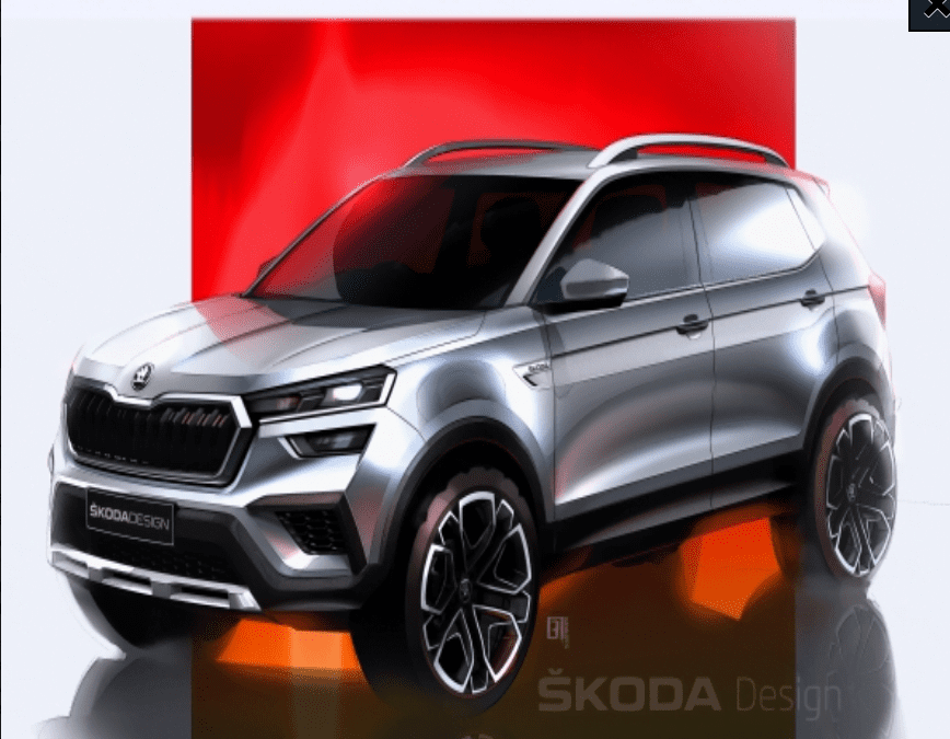 ŠKODA Kushaq: Design sketches offer a preview of the new SUV for the Indian market