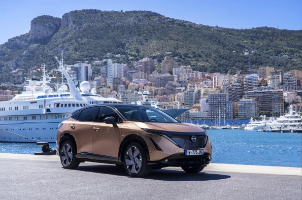 All-electric Nissan Ariya takes to the famous Monaco street circuit for its public driving debut